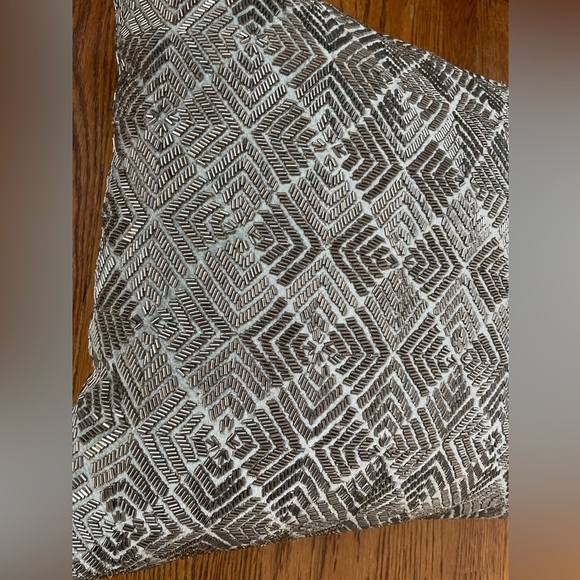 Arhaus Glamour Beaded Diamond Silver Accent Pillow 20 inch - Holiday Pillow - Picture 3 of 8